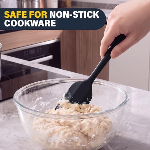 Silicone Spatula Set, Heat Resistant Solid & Slotted Turner