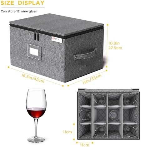 YearningHome 2 Pack Wine Glass Storage Box