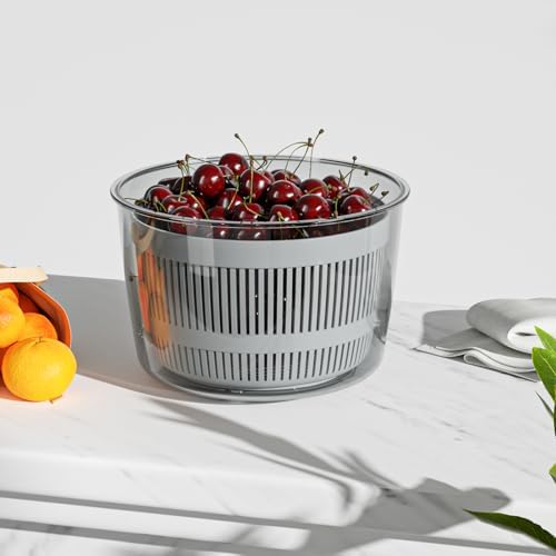 Cambom Salad Spinner Lettuce Spinner, Spin & Dry Salad Greens, Vegetable Washer