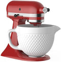 GVODE White Ceramic Mixer Bowl for KitchenAid Stand Mixer, 5 Qt Tilt-Head