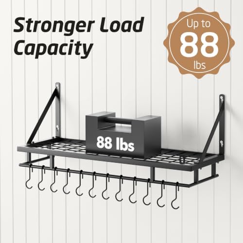 KES 30-Inch Kitchen Pan Pot Rack Wall Mounted, Hanging Storage Organizer