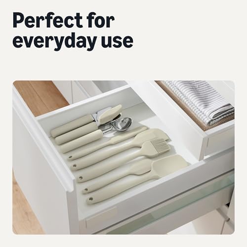 Amazon Basics Silicone Spatulas, 5-Piece Set, Heat-Resistant, Food-Grade