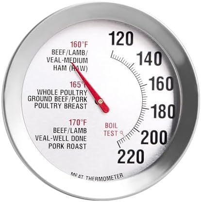 Stainless Steel Oven Safe Meat Thermometer, Extra Large 2.4-inches Dial