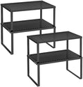 SONGMICS Set of 4 Metal Spice Racks, Stackable Expandable Shelf Risers
