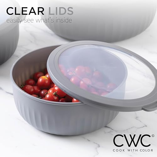COOK WITH COLOR Prep Bowls with Lids- Wide and Deep Nesting Plastic Small