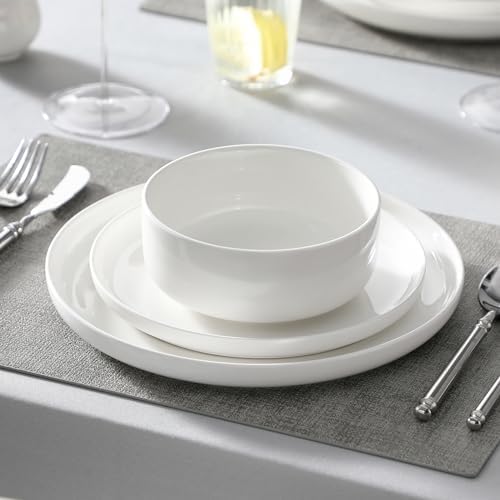 MALACASA 18 Pcs Porcelain Plates and Bowls Sets, Dinnerware Set