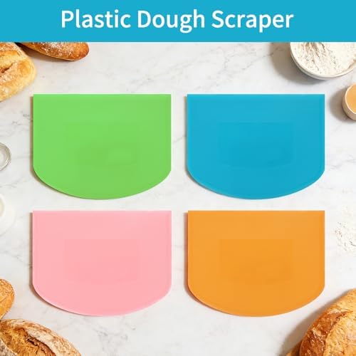 4 Pcs Flexible Dough Scraper, Pastry Cutter