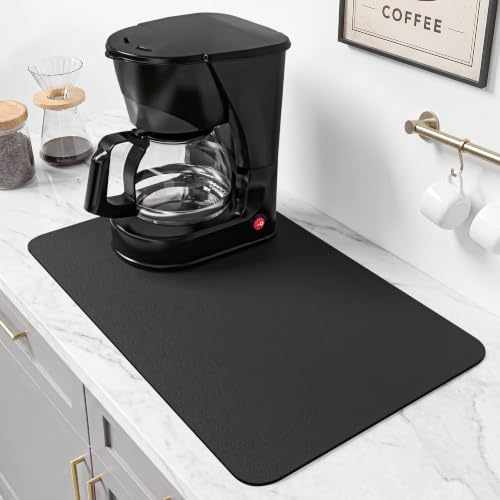 PoYang 17x12 Inch Coffee Mat, Small Dish Drying Mat