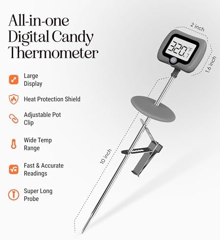 Digital Candy Thermometer with Pot Clip, Instant Read Kitchen Thermometer