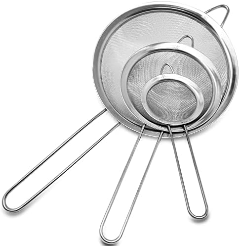 3 Pack Stainless Steel Fine Mesh Strainers