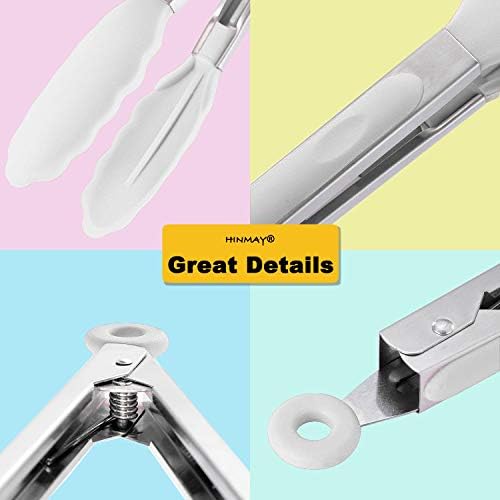 HINMAY Silicone Kitchen Tongs 9-Inch Basics Tongs