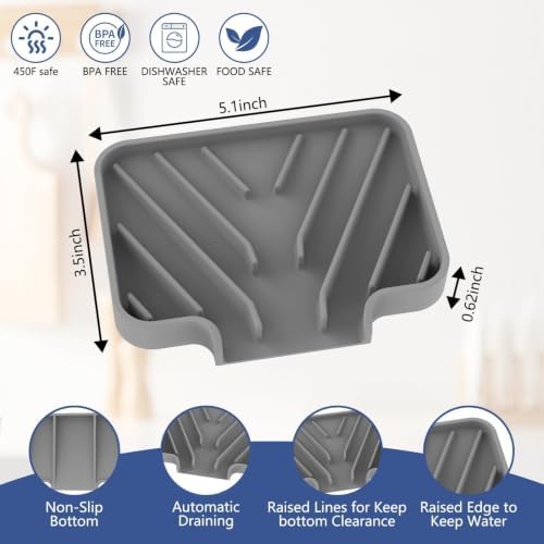 JACZZO Silicone Sponge Holder & Soap Dish