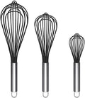 TEEVEA Silicone Whisk Set, Stainless Steel Handle, Heat Resistant Nonstick
