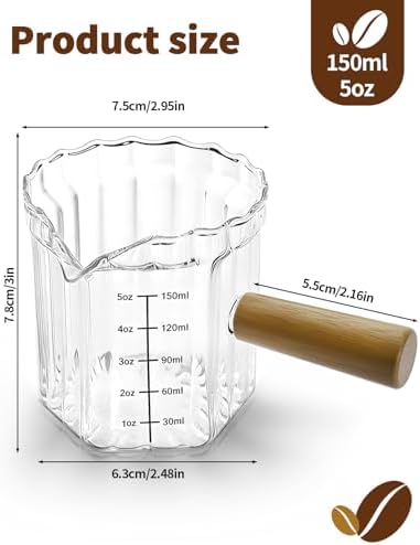 Espresso Measuring Cup 5 Oz, Espresso Glass Cups