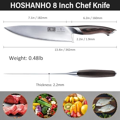 HOSHANHO Kitchen Knife in Japanese High Carbon Steel, Professional High-Class