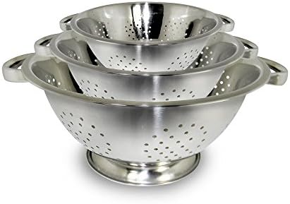 ExcelSteel Colander Set Stainless Steel | Nesting Design | Mirror Polished |