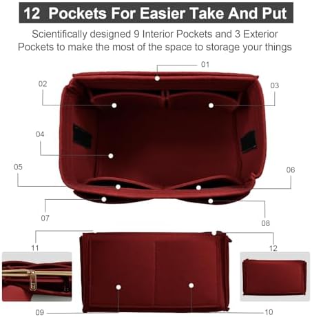 OMYSTYLE Purse Organizer Insert, Felt Tote Bag Organizer Insert
