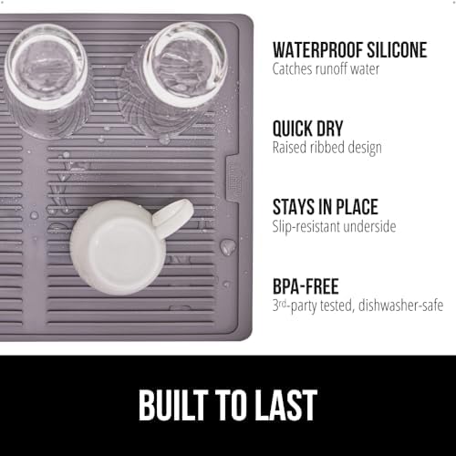 GORILLA GRIP Patented BPA-Free Silicone Dish Drying Mat