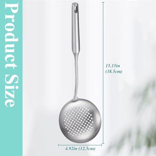 Slotted Spoon, Stainless Steel Strainer Metal Skimmer Spoon