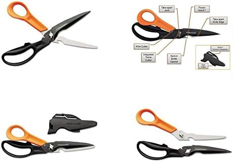 Fiskars Cuts + More Titanium All Purpose Scissors w/ Sharpener and Take Apart