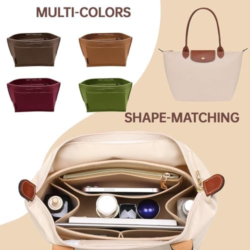 OPPOSHE Purse Organizer Insert for Longchamp Le Pliage, Premium Felt Long Champ