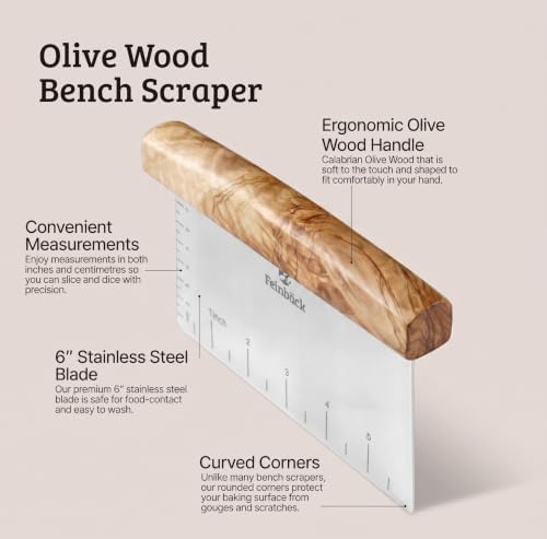 Olive Wood 3"x 6" Bench Scraper
