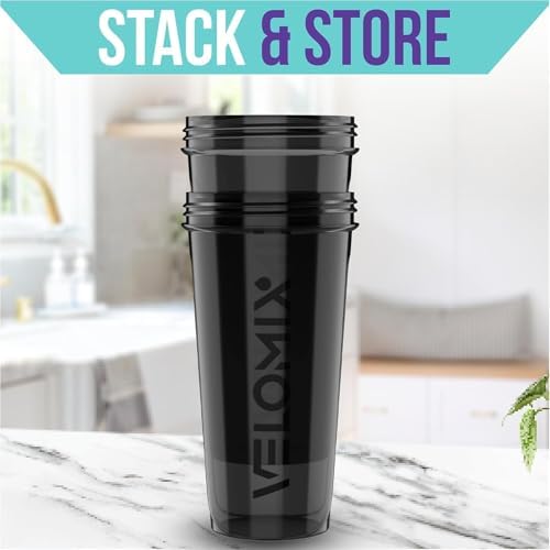 VELOMIX 2 Pack 28oz Protein Shaker Bottle