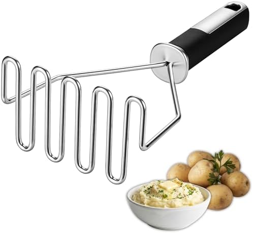 Spring Chef Stainless Steel Potato Masher, Heavy Duty Mashed Potato Smasher