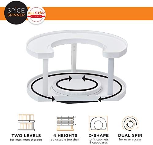 Allstar Innovations Spice Spinner Two-Tiered Spice Organizer & Holder That