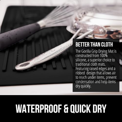 GORILLA GRIP Patented BPA-Free Silicone Dish Drying Mat
