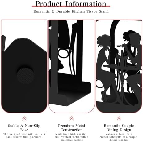 Modern Standing Napkin Holder for table, Romantic Couple Meal Theme Style