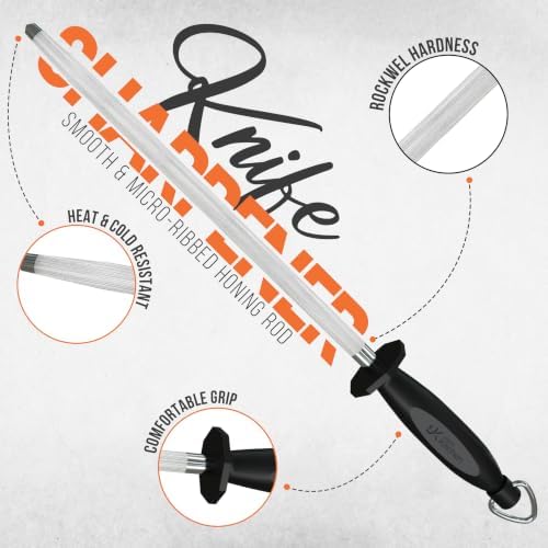 Utopia Kitchen Knife Sharpener Rod 12 Inch Honing Rod