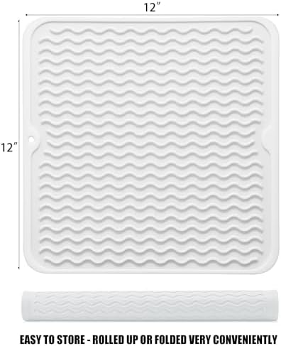 Silicone Dish Drying Mat, Non-Slip Easy Clean Sink Mat