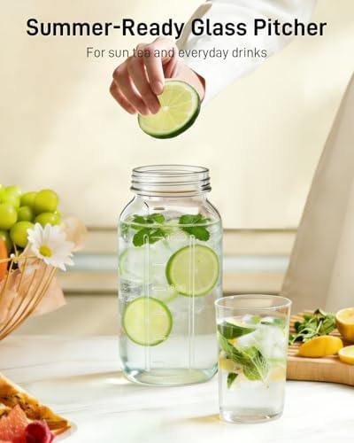 64 oz Mason Jar Pitcher, Glass Pitcher