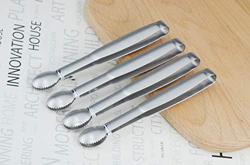 HINMAY Mini Tongs 5-3/4 Inch Stainless Steel Small Serving Tongs