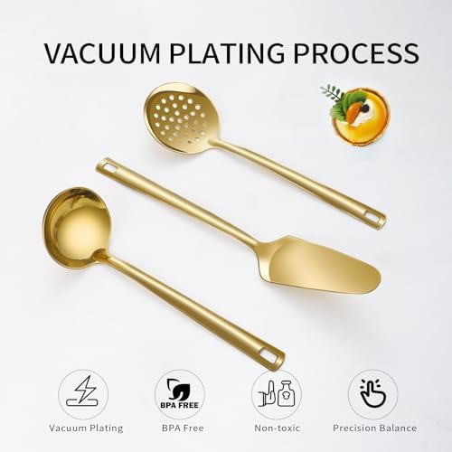 Lazycorner Cooking Utensil Set 11 Pcs Stainless Steel Kitchen Utensils Set Wok