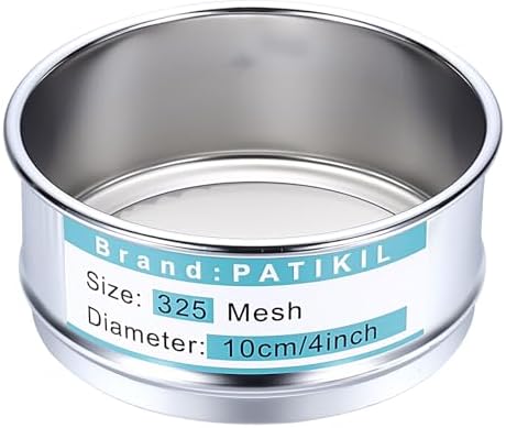 PATIKIL 325 Mesh Lab Sieve, 3.9" Diameter Sifting Screen 304 Stainless Steel