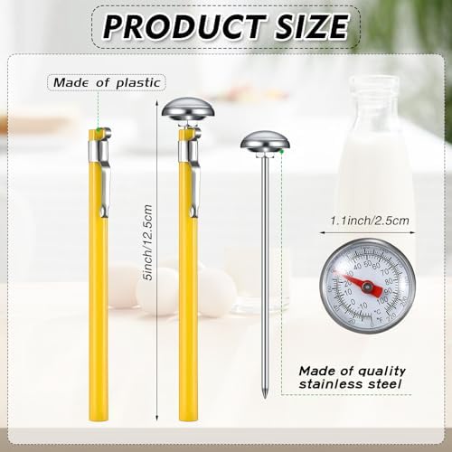 Xuhal 6 Pcs Stainless Steel Kitchen Dial Thermometer 5"