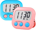 Timer for Kids Digital Kitchen Timers for Cooking- 2 Pack Blue Pink