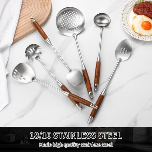 Izurok 18/10 Stainless Steel Kitchen Utensils Set, 6 Piece Cooking Utensils