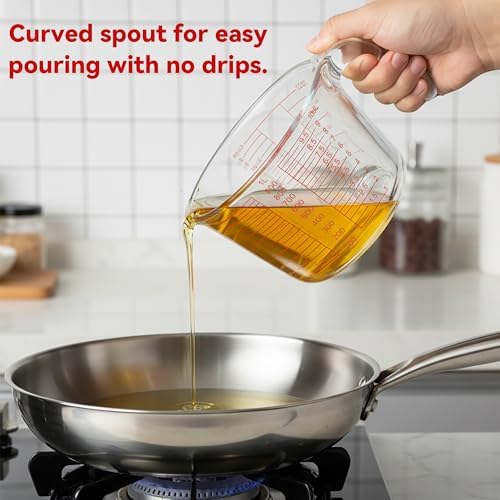 Glass Measuring Cups with Lids, 2 Cup （500ML）