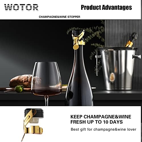 WOTOR Champagne & Wine Bottle Stoppers, Champagne Cork, 2 Pack