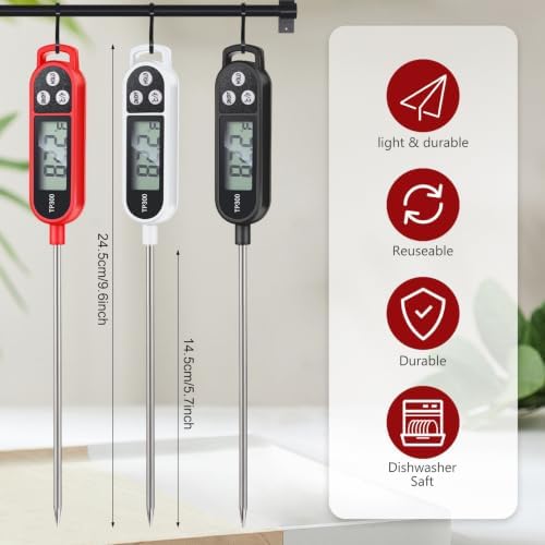 Copkim 24 Pcs Instant Read Meat Thermometer Long Probe