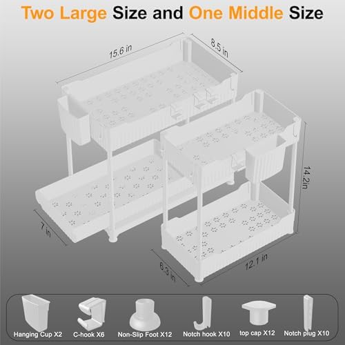 Sevenblue 3-Pack 2-Tier Under Sink Organizers
