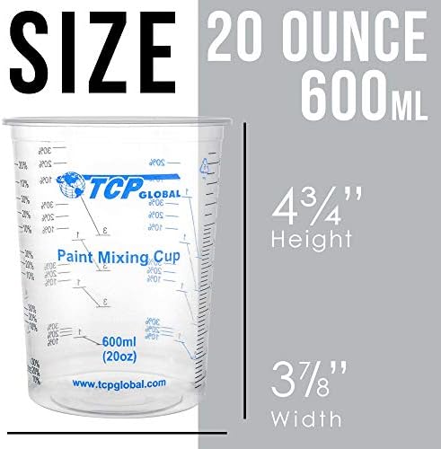 TCP Global 20 oz. Graduated Plastic Mixing Cups