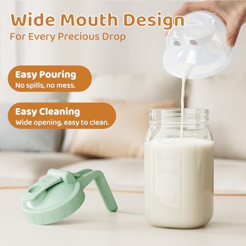 32 oz Breast Milk Pitcher, Glass Mason Jar Pitcher