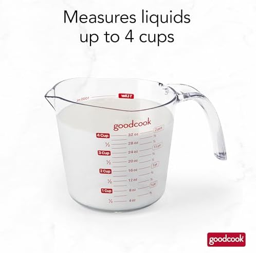 GoodCook Everyday 4-Cup Liquid Measuring Cup, Tapered Pour Spout, Comfortable