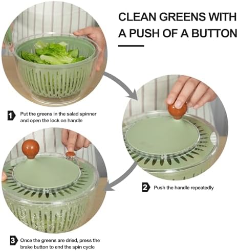 Salad Spinner Large Lettuce Spinner 4.3 Qt