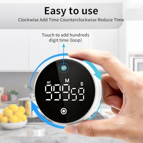 Digital Kitchen Timer, Magnetic Visual Countdown Countup Timer