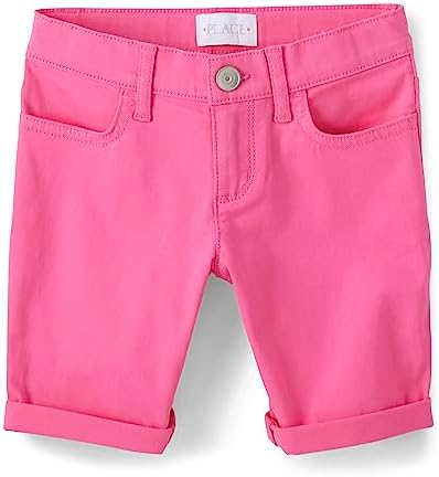 The Children's Place Girls' Roll Cuff Twill Skimmer Shorts